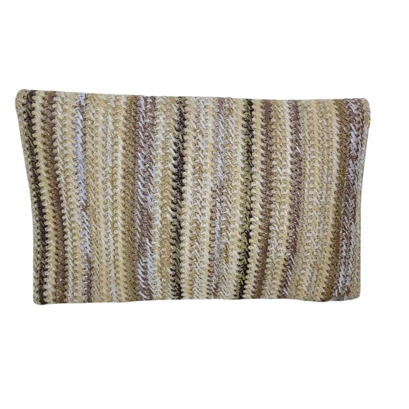 Women's Straw Woven Beach Boho Magnetic Envelope Clutch Multicolor Handbag - Picture 3 of 5